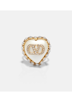 Valentino VLogo faux pearl-embellished ring