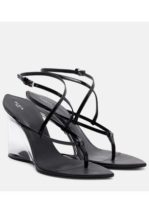 Alaia Patent leather wedge sandals