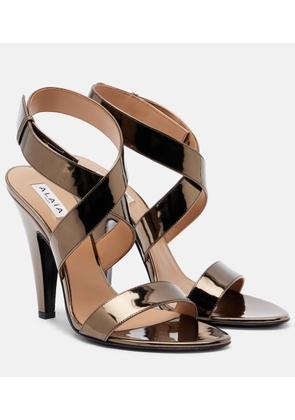 Alaia Mirrored leather sandals