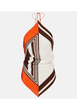 SIR Destino striped halterneck silk top