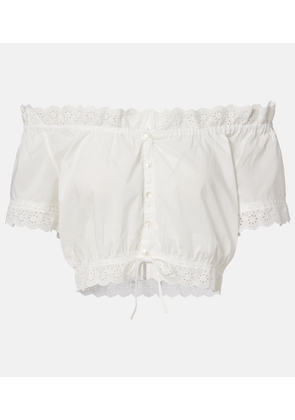Poupette St Barth Nala pointelle cotton crop top