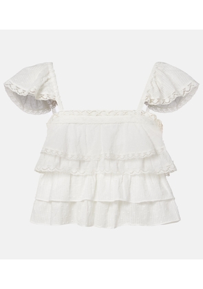 Poupette St Barth Anya ruffled cotton top