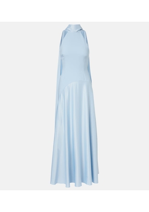 Solace London Cece halterneck crepe and satin gown