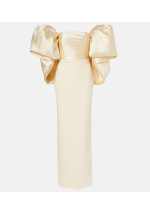 Solace London Floris strapless satin and crepe gown