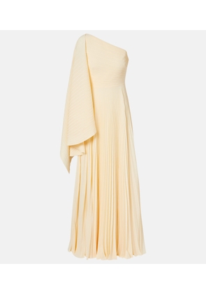 Solace London Maci pleated one-shoulder gown