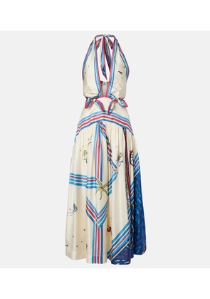 Alemais Apollo printed silk midi dress