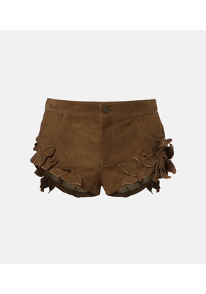 Isabel Marant Kevana floral-applique suede shorts