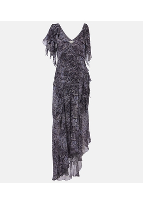 Isabel Marant Tylena printed silk georgette ruffled midi dress