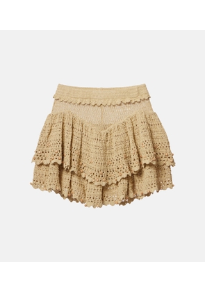 Isabel Marant Olzea beaded crochet cotton-blend shorts