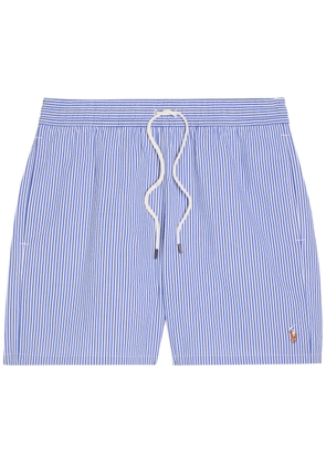 Polo Ralph Lauren Traveller Striped Seersucker Swim Shorts - Blue - L