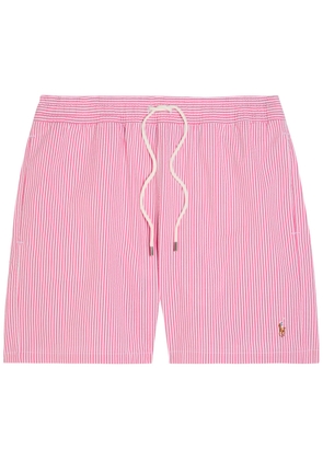 Polo Ralph Lauren Traveller Striped Seersucker Swim Shorts - Pink - M