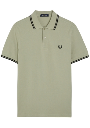 Fred Perry Twin Tipped Logo Piqué Cotton Polo Shirt - Green - XL