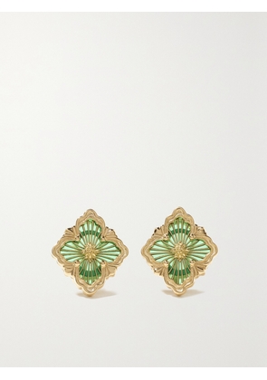 Buccellati - Opera Tulle 18-karat Gold Enamel Earrings - Green - One size