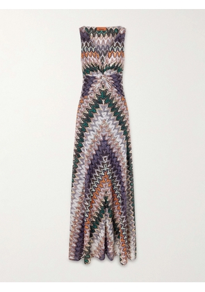 Missoni - Gathered Striped Metallic Crochet-knit Maxi Dress - Multi - IT36,IT38,IT40,IT42,IT44,IT46,IT48