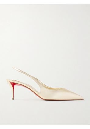 Christian Louboutin - Miss Z Metallic Leather Slingback Pumps - Gold - IT35,IT35.5,IT36,IT36.5,IT37,IT37.5,IT38,IT38.5,IT39,IT39.5,IT40,IT40.5,IT41,IT41.5,IT42