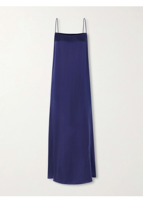 Anine Bing - Mae Silk Satin-blend Maxi Dress - Blue - x small,small,medium,large