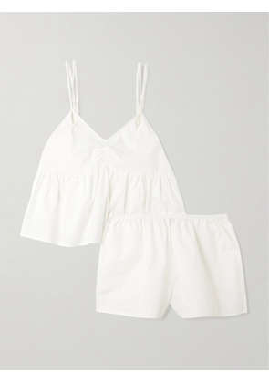 Deiji Studios - Bind Organic Cotton-poplin Pajamas - White - xx small,x small,small,medium,large,x large