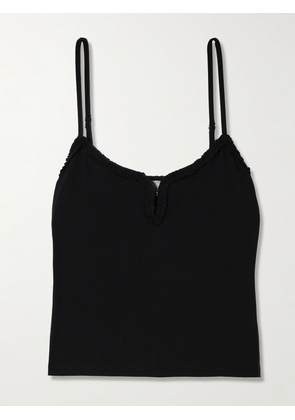 Deiji Studios - Clasp Ruffled Organic Cotton Tank - Black - xx small,x small,small,medium,large,x large