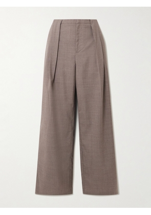 Deiji Studios - Pleated Pinstriped Wool-twill Wide-leg Pants - Gray - xx small,x small,small,medium,large,x large