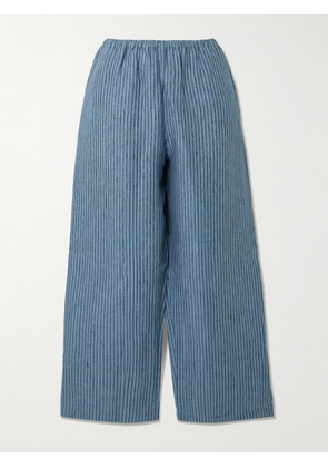Deiji Studios - Ease Striped Organic Linen Pants - Blue - xx small,x small,small,medium,large,x large