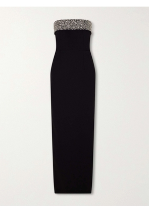 The New Arrivals Ilkyaz Ozel - Crystal-embellished Crepe Gown - Black - FR 34,FR 36,FR 38,FR 40,FR 42