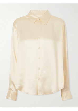 Comme Si - La Classica Silk-charmeuse Shirt - Cream - x small,small,medium,large,x large