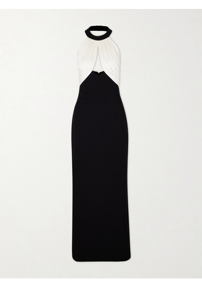 The New Arrivals Ilkyaz Ozel - Halterneck Two-tone Gown - Black - FR 34,FR 36,FR 38,FR 40,FR 42,FR 44