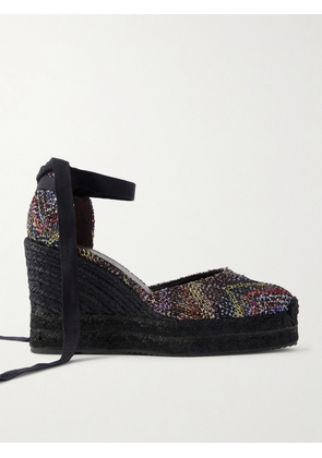 Missoni - Eva 80 Striped Woven Espadrille Wedge Sandals - Brown - IT35,IT36,IT37,IT38,IT39,IT40,IT41