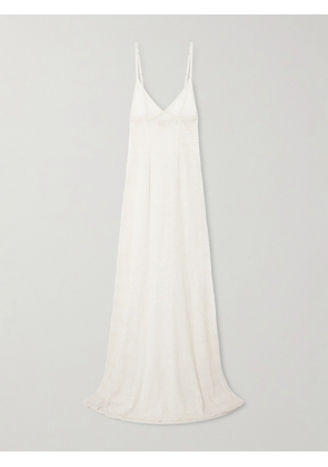 Kiki de Montparnasse - Crocheted Silk Maxi Dress - Ivory - x small,small,medium,large,x large