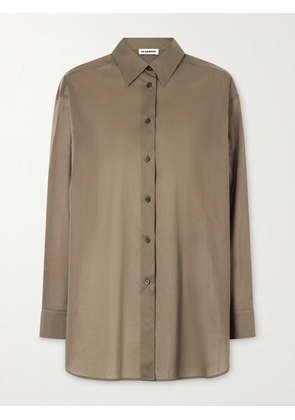 Jil Sander - Cotton-poplin Shirt - Green - IT36,IT38,IT40,IT42,IT44,IT46