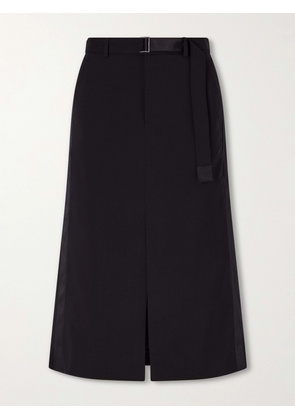 Sacai - Suiting Paneled Wool Midi Skirt - Black - 0,1,2,3,4