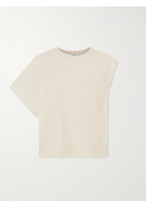 AGOLDE - Corrine Asymmetrical Cotton-jersey T-shirt - Brown - x small,small,medium,large,x large
