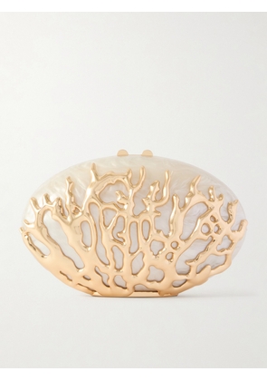 SIMKHAI - Dylan Coral Clutch - Gold - One size