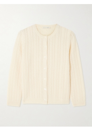DÔEN - Danae Cropped Cable-knit Cashmere Cardigan - Cream - xx small,x small,small,medium,large,x large