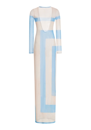 House of Aama Exclusive Two-Tone Open-Back Mesh Maxi Dress - Moda Operandi
