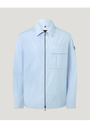 Belstaff Cargo Overshirt Men's Compact Technical Cotton Sky Blue Size 2XL