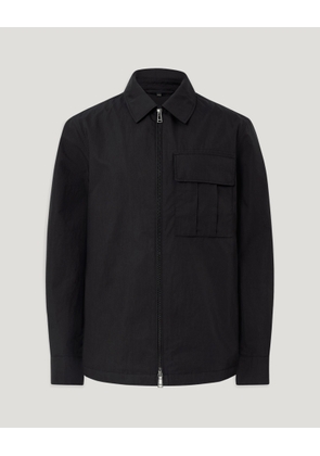 Belstaff Cargo Overshirt Men's Compact Technical Cotton Black Size 2XL