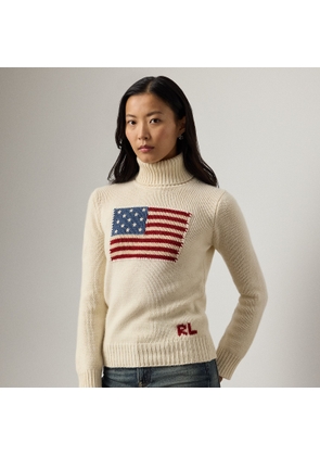 Flag Cashmere Roll Neck Jumper