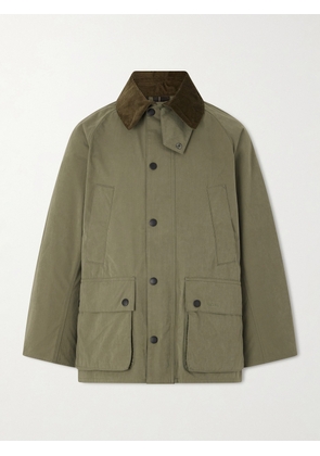 Barbour - Bedale Corduroy-Trimmed Waxed Woven Jacket - Men - Green - UK/US 36