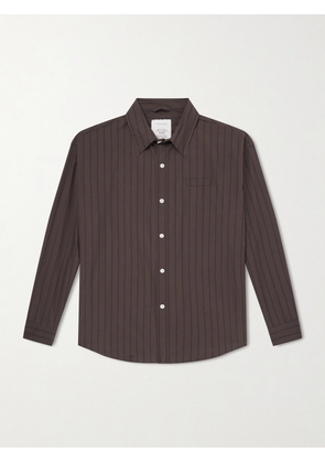 mfpen - Essay Pinstriped Cotton Shirt - Men - Brown - XS