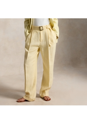 Belted Linen Bacall Trousers