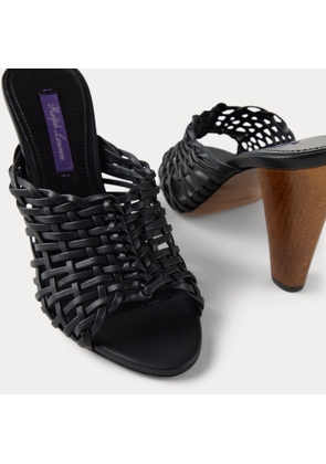 Adela 95 mm Woven Lambskin Mule