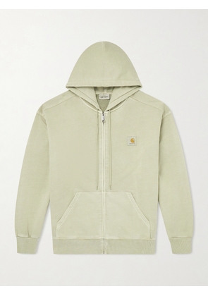 Carhartt WIP - Nelson Garment-Dyed Cotton-Jersey Zip-Up Hoodie - Men - Green - XS