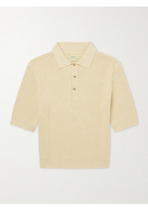 De Bonne Facture - Honeycomb-Knit Cotton Polo Shirt - Men - Yellow - S