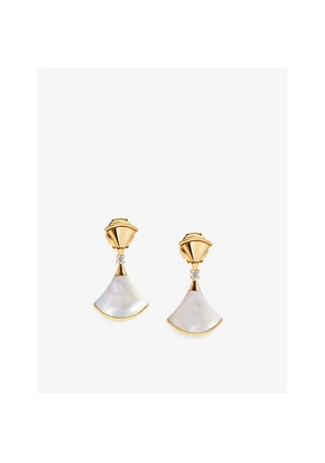 Bvlgari Divas' Dream 18ct Yellow-Gold, 0.07ct Diamond and Mother-Of-Pearl Earrings