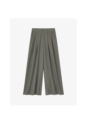 Womens LK Bennett Wide-Leg Mid-Rise Woven Trousers