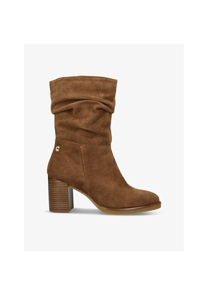 Womens Carvela Comfort Turnup Ruched Suede Heeled Boots