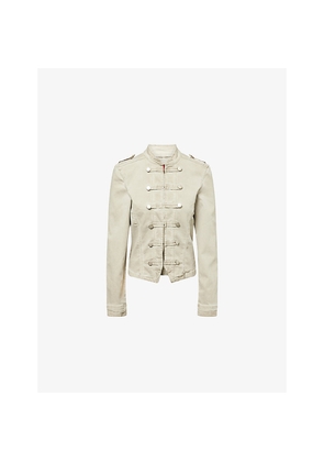 Womens Jaded London Rebel Stand-Collar Woven Jacket