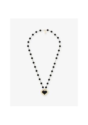 Womens The Kooples Heart-Shaped Brass Pendant Necklace