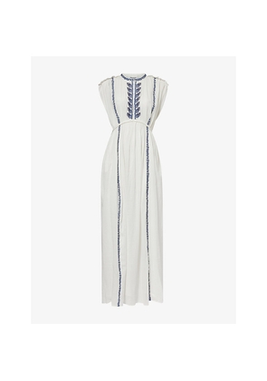 Womens Isabel Marant Etoile Liviane Embroidered Cotton Midi Dress